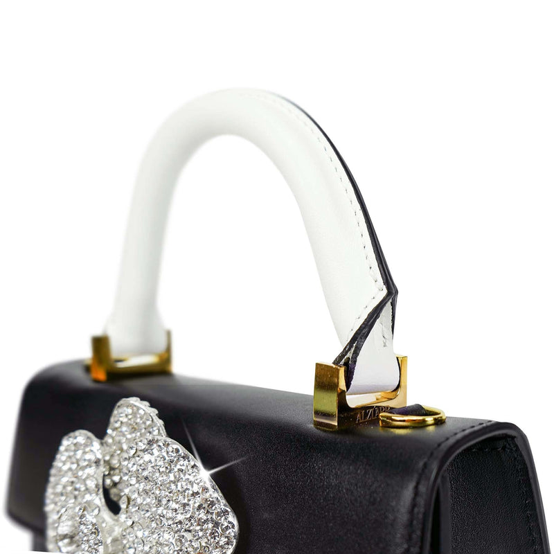 The Larr Black with Crystals Mini Bag
