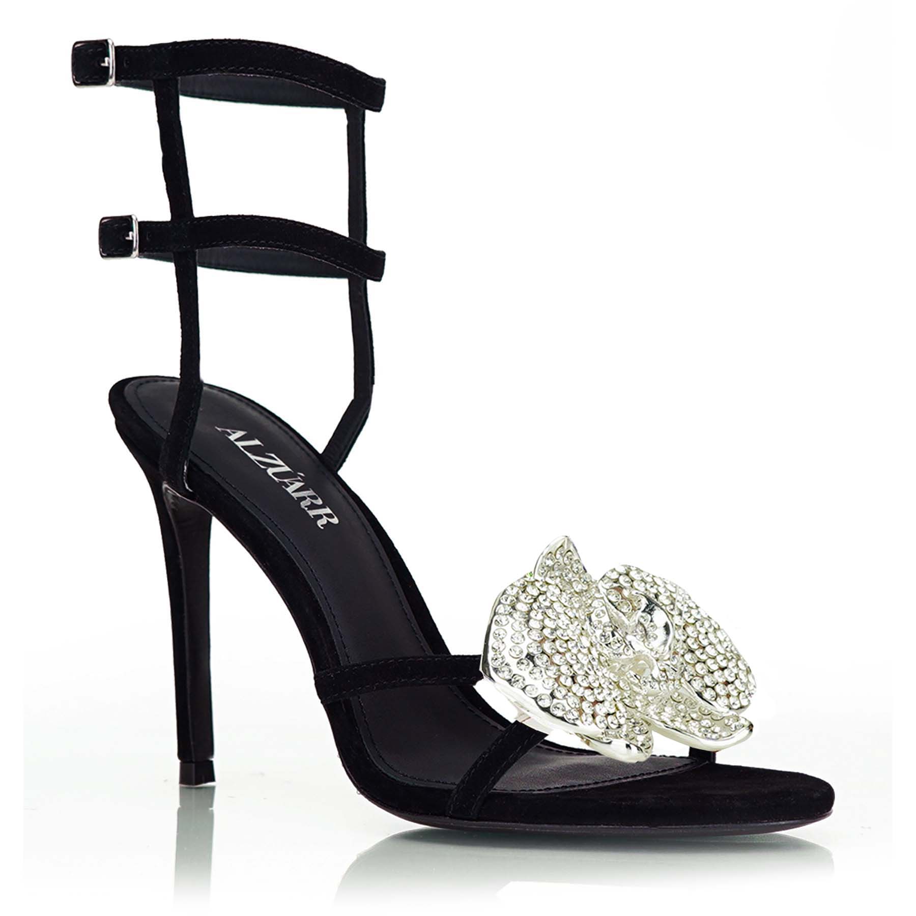 The Lady Orchid with Silver Crystals Black