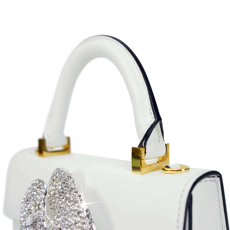 The Larr White with Crystals Mini Bag