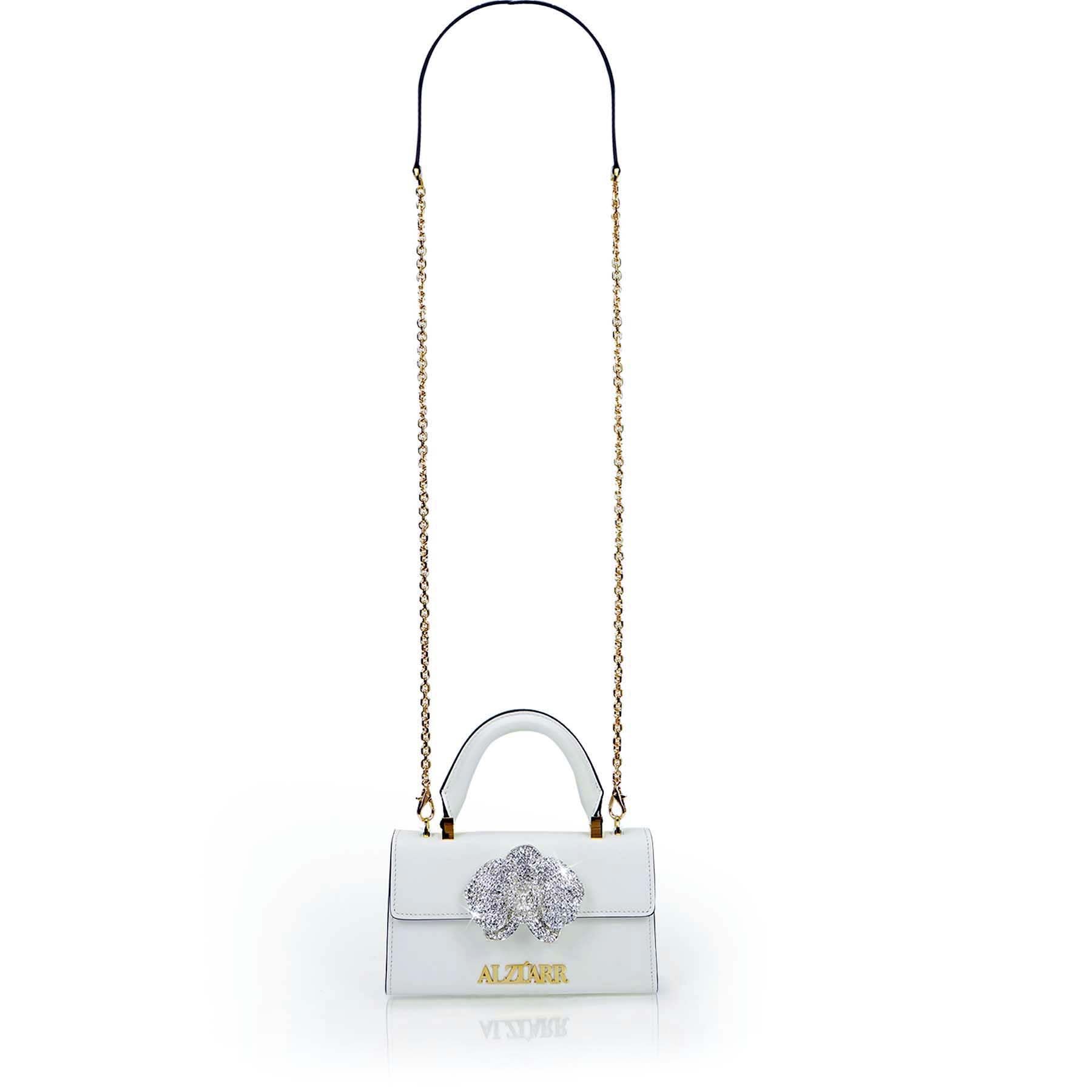 The Larr White with Crystals Mini Bag