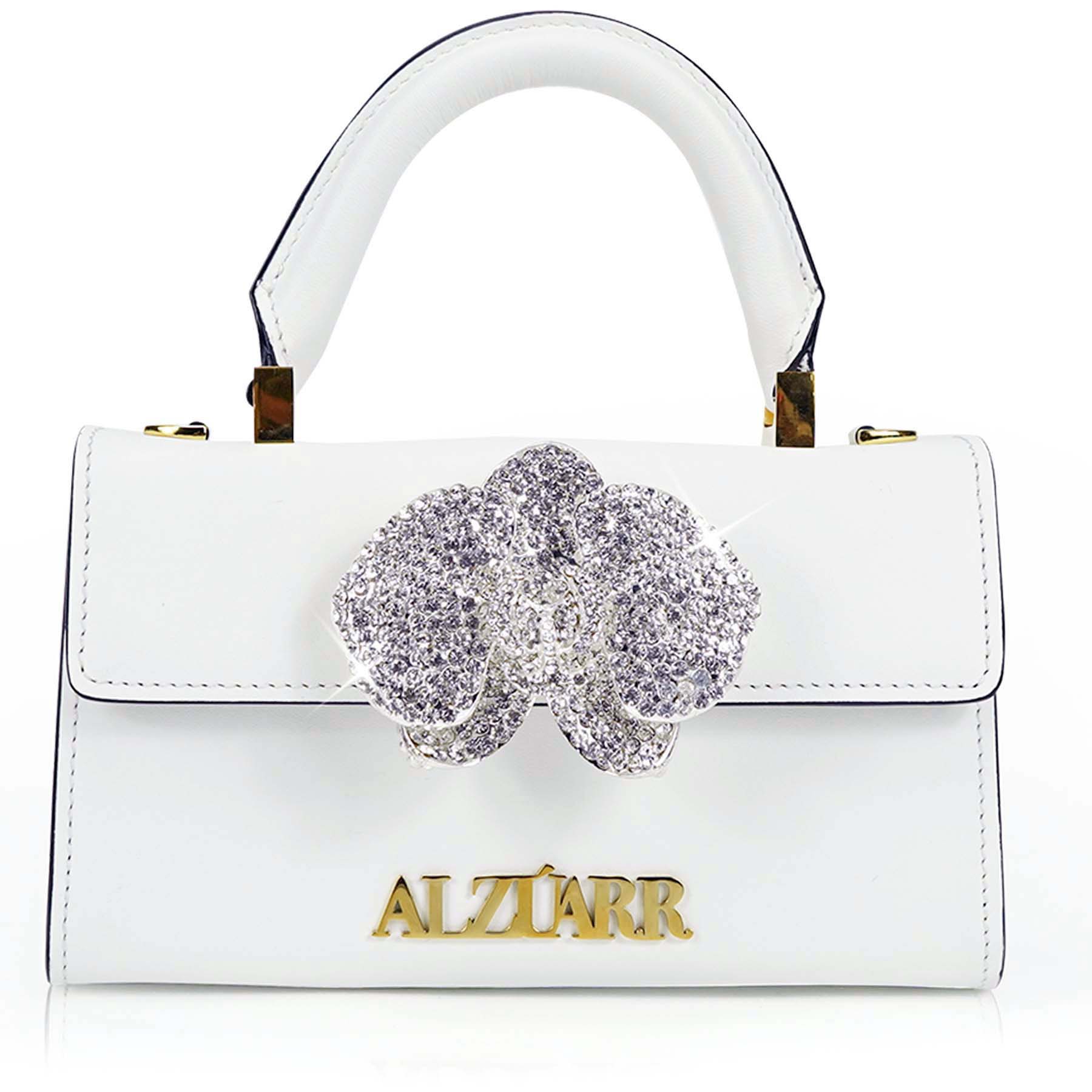 The Larr White with Crystals Mini Bag