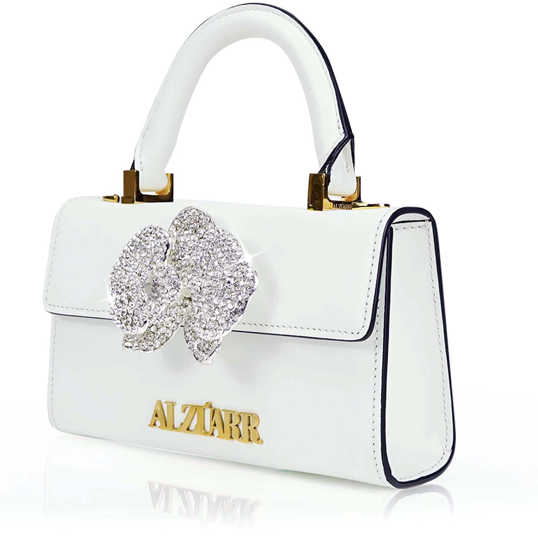 The Larr White with Crystals Mini Bag